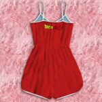 Dragon Ball Z Android 17 18 Back To Back With Gun Red Romper