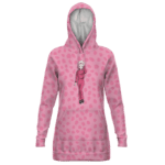 Dragon Ball Z Android 18 Cute Animal Print Pink Hoodie Dress