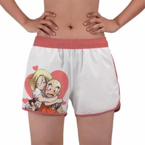 Dragon Ball Z Android 18 Loves Krillin Stylish Beach Shorts