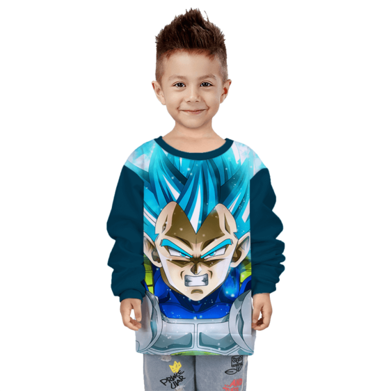 Dragon Ball Z Blue Vegeta Angry Cool Kids Sweatshirt