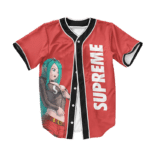 Dragon Ball Z Bulma Art Supreme Red Baseball Jersey