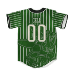 Dragon Ball Z Cell Stencil Art Green Baseball Jersey