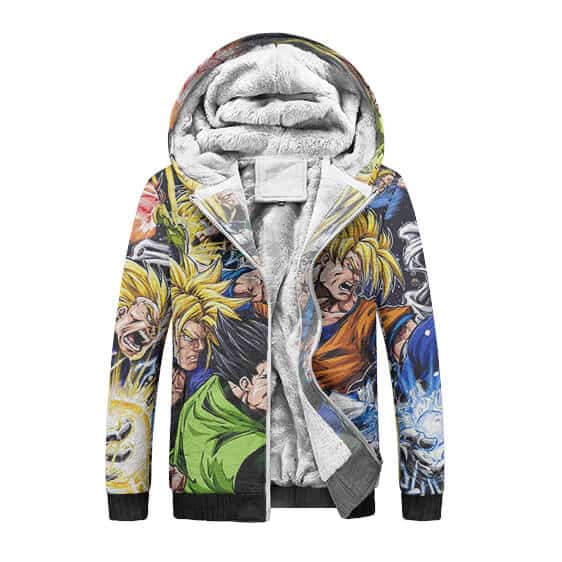 Dragon Ball Z Characters Different Art Style Fleece Jacket