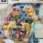 Dragon Ball Z Gohan And His Forms Cool Art Throw Blanket