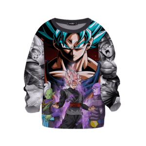 DBZ Goku Blue Zamasu Hit & Goku Black Cool Aura Kids Sweater
