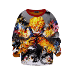 Dragon Ball Z Goku Charged-Up Awesome Artwork Kids Sweatshirt