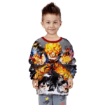 Dragon Ball Z Goku Charged-Up Awesome Artwork Kids Sweatshirt