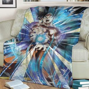 Dragon Ball Z Goku Kamehameha Dokkan Art Dope Throw Blanket
