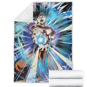 Dragon Ball Z Goku Kamehameha Dokkan Art Dope Throw Blanket