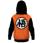 Dragon Ball Z Goku Kanji Black Orange Style Kids Hoodie Back