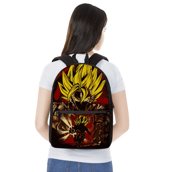 Dragon Ball Z Goku SSJ2 Kamehameha Red Art Backpack