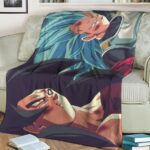 Dragon Ball Z Goku SSJ4 Vegeta Super Saiyan Blue Fan Art Blanket