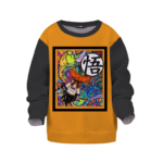 Dragon Ball Z Kid Goku Trippy Colors Orange Black Kids Sweatshirt