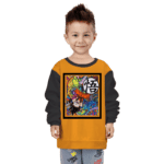 Dragon Ball Z Kid Goku Trippy Colors Orange Black Kids Sweatshirt
