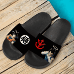 Dragon Ball Z Goku Vegeta Symbol Black Dope Slide Footwear