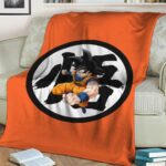 Dragon Ball Z Goku's Kanji Awesome Orange Blanket