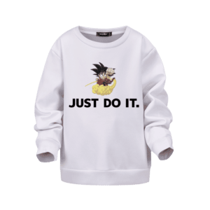 Dragon Ball Z Just Do It Kid Goku Nimbus White Kids Sweatshirt