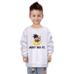 Dragon Ball Z Just Do It Kid Goku Nimbus White Kids Sweatshirt