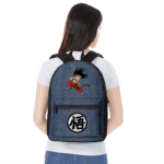 Dragon Ball Z Kid Goku Kanji Symbol Denim Style Backpack