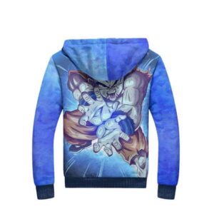 Dragon Ball Z Krillin Kamehameha Wave Cool Blue Fleece Jacket