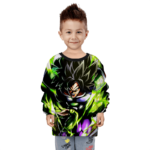 DBZ Legendary Broly Charging Green Black Dope Children's Sweater