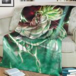 Dragon Ball Z Legendary Broly SSJ2 Green Aura Throw Blanket