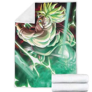 Dragon Ball Z Legendary Broly SSJ2 Green Aura Throw Blanket