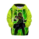 Dragon Ball Z Mad Broly Green Aura Cool Kids Hoodie