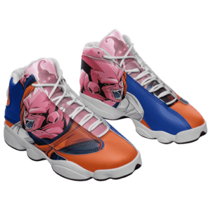 Dragon Ball Z Majin Buu Blue Orange Cool Basketball Shoes - Mockup 1
