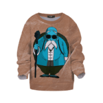 Dragon Ball Z Master Roshi Trippy Blue Brown Simple Kids Sweater