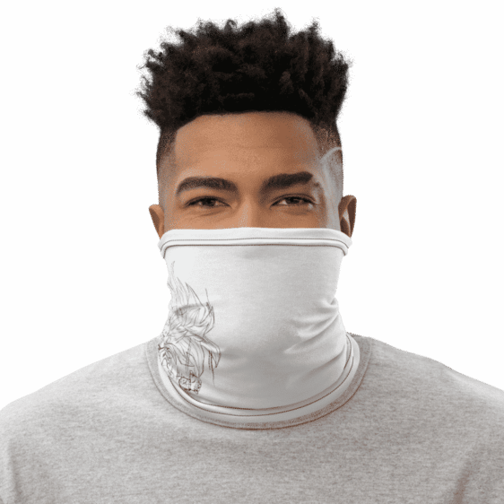 Dragon Ball Z SSJ3 Cabba Dope White Face Covering Neck Gaiter