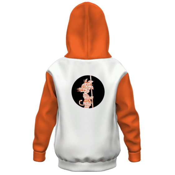 Dragon Ball Z Silhouette Kid Goku Standing Kids Hoodie Back