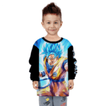 Dragon Ball Z Son Goku Blue Charged Up Aura Cool Kids Sweater