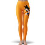 Dragon Ball Z Son Goku Punch Attack Awesome Orange Leggings