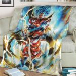 Dragon Ball Z Son Goku Super Saiyan Blue Awesome Throw Blanket