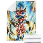 Dragon Ball Z Son Goku Super Saiyan Blue Awesome Throw Blanket