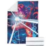 Dragon Ball Z Son Goku Super Saiyan Red Kamehameha Throw Blanket