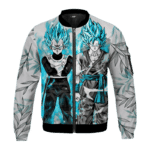 Dragon Ball Z Super Saiyan Blue Vegeta Goku Leafy Chill Bomber Jacket