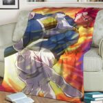 Dragon Ball Z Vegeta Super Saiyan God Majestic Pose Throw Blanket