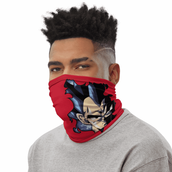 Dragon Ball Z Vegeta Torn Design Red Face Covering Neck Gaiter