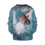Dragon Ball Z Vegito Attack Gray Teal Washed Kids Sweatshirt