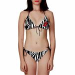 Dragon Ball Z Zebra Animal Print Minimalist Logo Hot Two Piece Bikini - front