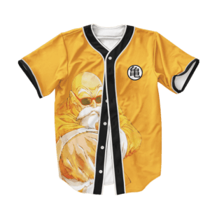 Dragon Ball Z Master Roshi Punch Turtle Kanji Baseball Jersey