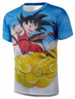 Dragon Ball Cute Goku Kid Ride Cloud Nimbus Simple Design T-shirt