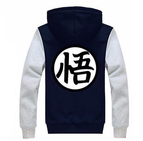 Dragon Ball Goku Cosplay Go Symbol Zipper Navy Grey Hooded Jacket - Saiyan Stuff - 2