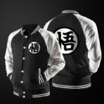 Dragon Ball Goku Mandarin Collar Black Bomber Baseball Varsity Jacket
