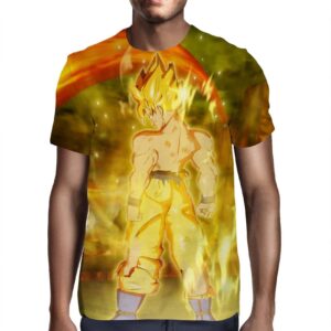 Dragon Ball Goku Super Saiyan Battle Posture Aura Style T-Shirt