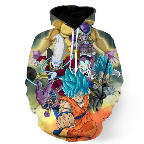 Dragon Ball Goku Vegeta Super Saiyan God Blue SSGSS Fight Villains Hoodie