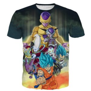 Dragon Ball Goku Vegeta Super Saiyan God Blue SSGSS Fight Villains T-Shirt