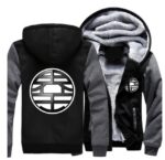 Dragon Ball King Kai Kanji Symbol Grey Black Zipper Hooded Jacket - Saiyan Stuff